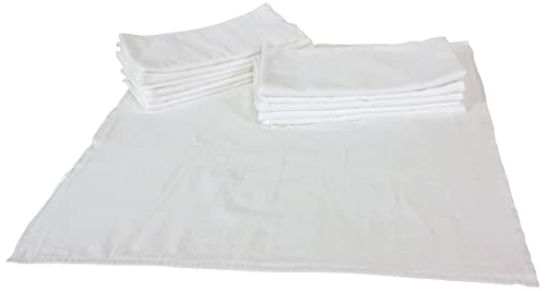 OsoCozy Bleached Birdseye Flat Cloth Diapers - 27.5 x 30.5 Inches, One-Layer Flat Cloth Baby Nappies Made of Soft, Durable 100% Birdseye Weave Cotton - White, 1 dozen