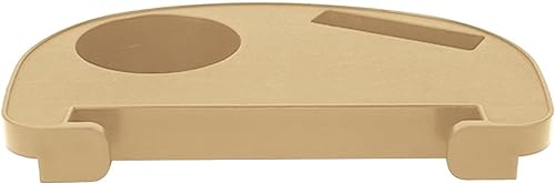 CUSIKAUA Bandeja de mesa auxiliar con clip, mesa reclinable, silla de camping al aire libre, jardín, pesca, playa, almacenamiento ordenado para tazas, libros, tabletas (caqui)