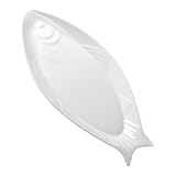 DOITOOL Plato de Ovalado para Servir Pescado Blanco Puro Bandeja para Aperitivos y Cena Fácil de Limpiar Diseño Creativo y Superficie Lisa para Uso Doméstico y Profesional