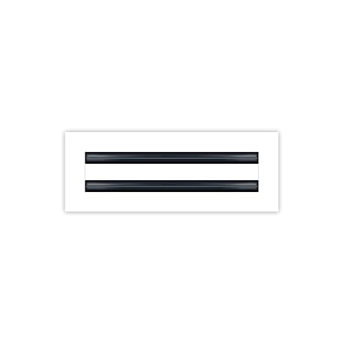 Image of BUILDMART - 12x4 White Modern AC Vent Cover - Decorative Air Vent - Standard Linear Slot Diffuser - Register Grille for Ceiling, Walls & Floors - Texas Buildmart