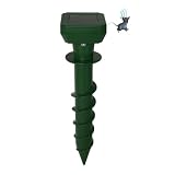 Solar Powered Ultrasonic Mole Repeller Stake, Maulwurf Vertreiber, Solar Maulwurfschreck, Ultraschall Wühlmaus Vertreiben, IP65 Wasserdicht Wühlmausschreck & Marderschreck für Garten Rasen