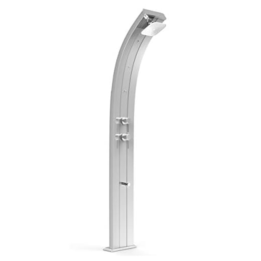 Ducha Solar Arkema D350 Tl 1300 Dada Top Line Color Plata Fabricada En Aluminio Con Grifo Pulverizador Y Lavapiés Depósito De 40 Litros Altura 225 Cm