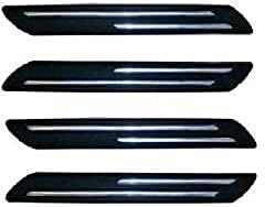 VRT Rubber Car Bumper Protector Guard with Double Chrome Strip for Car 4Pcs - Black (Universal)