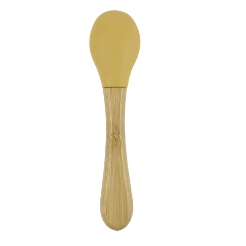 Clingo Colher De Bambu E Silicone Mostarda