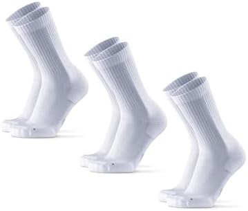 DANISH ENDURANCE Crew Laufsocken, Gepolstert & Atmungsaktiv, 3 & 5 Paar | Halbhohe Sportsocken, Gepolstert & Atmungsaktiv mit leichter Kompression, für Langstreckenläufe & Marathon