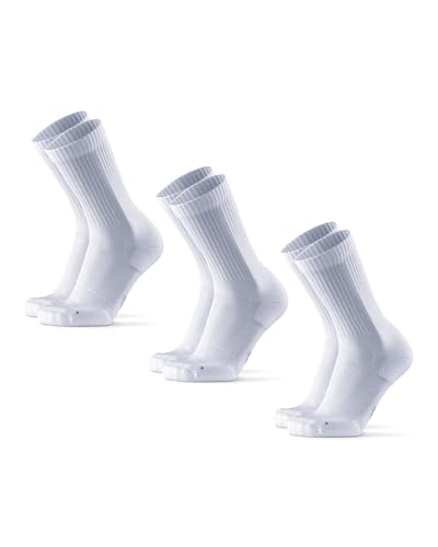 DANISH ENDURANCE Amortyzowane Skarpety do Biegania na Długie Dystanse, Przeciw Pęcherzom, Odprowadzające Wilgoć, dla Mężczyzn i Kobiet, 3-Pak, Biały 3-pack, 39-42