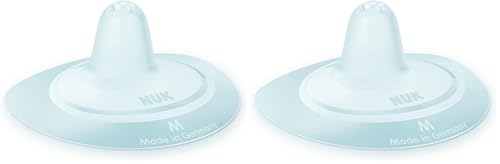 NUK Nipple Shields for Breastfeeding | Silicone Breast Shields for Feeding | Storage Case | Breastfeeding Essentials | Size M (20mm) | 2 Count (Pack of 2)
