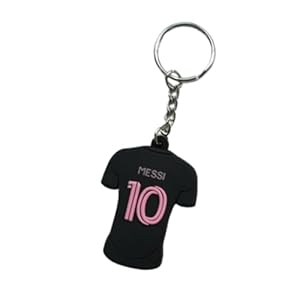 International Miami Home Jersey PVC Key Chain Keychain Messi 10 3D Printed Text and Number