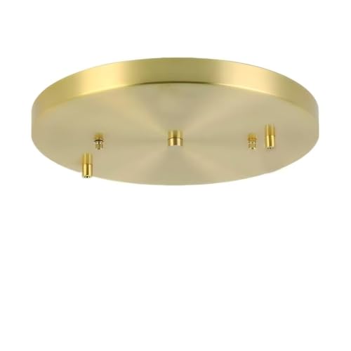 AstrizLamp 2 Agujero Embellecedor Lampara Techo 20cm Circular Roseta de Techo de Metal Dorado Hierro Cubierta Lámpara de Techo 2 vía Fijación al Techo con Accesorio para plafones, lámparas colgantes