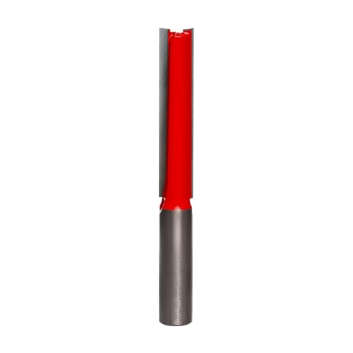 Image of Freud 12-130: 1 /2 inch (Dia.) Double Flute Straight Bit (Eclipse Grind),Red