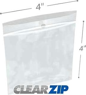 International Plastics CZH20404 4 x 4 in. ClearZip with Hanghole Bags, 0.002 Gauge - Case of 1000