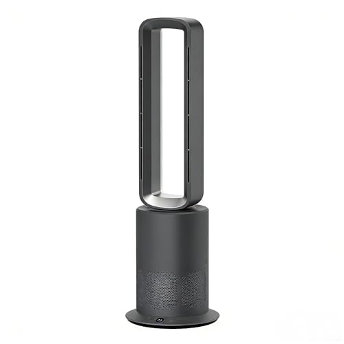 Image of Xcity TP09Pro Bladeless Tower Fan, 3-in-1 Air Purifier, Space Heater & Cooling Fan, Remote Control, HEPA H13 Filtration for Bedroom & Home Office Commercial, Silver & Gray