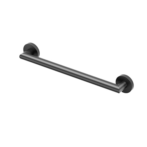 Image of Gatco 962MX Glam ADA Compliant Grab Bar, 18-Inch Matte Black Bathroom Safety Grab Bar, Wall Mounted Stainless Steel Shower Handle, Heavy Duty Safety Rail for Bathtub, Shower, Toilet & Handicap Support
