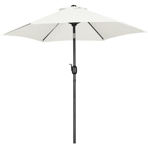 Yaheetech Parasol de Jardin Extérieur Parasol Inclinable 230cm/270cm/327cm avec 6 Baleines Cadre en Métal Protection Solaire pour Jardin Terrasse Patio Piscine Plage Balcon 230 cm Crème