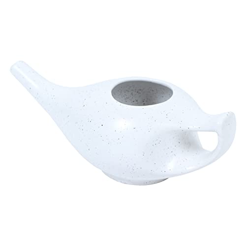 Image of Leak Proof Durable Porcelain Ceramic Neti Pot 220 ML for Natural Nasal Cleansing | Natural Treatment for Sinus, Infection and Congestion Microwave and Dishwasher Friendly (Marble)