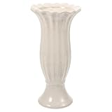 GAROZATION Dekorative Keramik Grabvase Römische Säule Witterungsbeständig Bruchfest Friedhofs Blumentopf für Urnengrab und Gedenkstätte