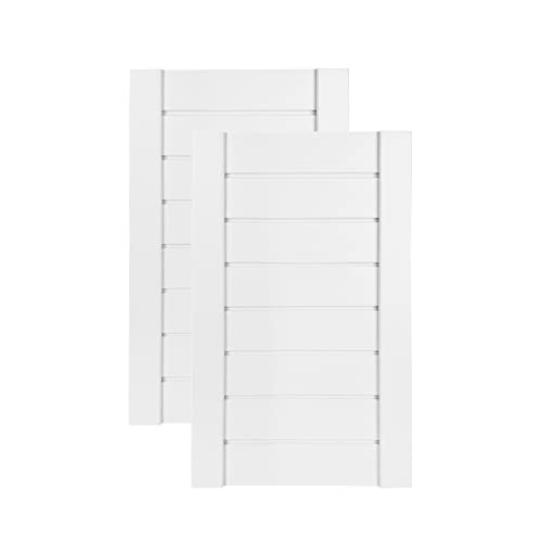 Lamellentüren Holz 2er Pack 294x474 mm | Holztür aus massiver Kiefer mit MDF Lamellen | Möbelfronten für kreative Renovierung | Lamellentür für Garderobe, Küche oder Wohnzimmer | Weiß lackiert