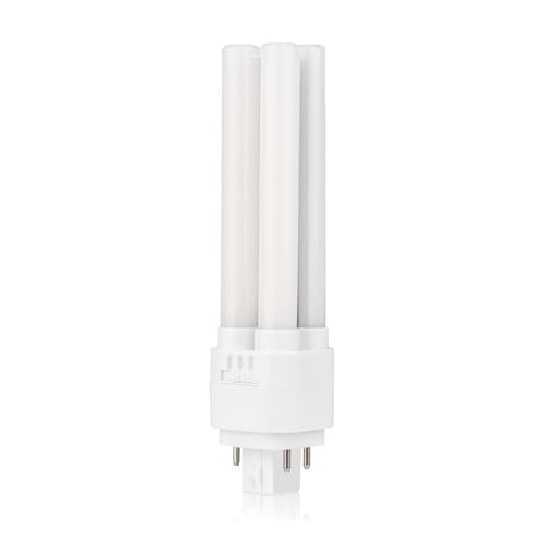 Bright Source LED PL-C Retrofit Compact Bulb, CFL Replacement, G24 4-pin Socket Base, 10W, 1200lm, IP44, 3CCT Adjustable Light Colour 3000K 4000K 6000K, for Direct Mains Installation Only