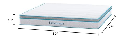 Image of Linenspa 10 Inch Hybrid Mattress - Medium Feel - King - Bed in a Box