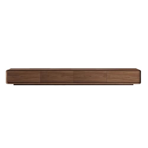 Mueble de TV moderno de madera maciza de 200 cm, soporte de TV independiente de color nogal para sala de estar, unidad de pie y diseño Ele, ideal para entretenimiento en casa