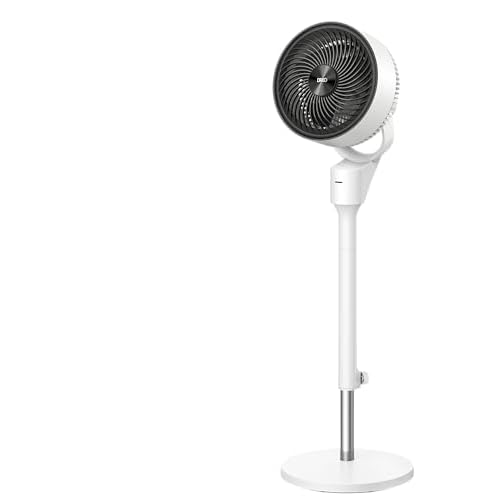 Dreo Fan for Bedroom, 80Β° Oscillating Standing Fan, 25dB Quiet, 80ft Pedestal Fans for Home Office, 90Β° Manual Vertical, 3 Speeds, Remote, 34-41" Adjustable Height, Air Circulator White