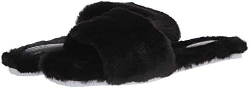 Vince Camuto Women's Footwear Women's AMPENDIE Faux Fur Slipper, Black, 5 | Image 6