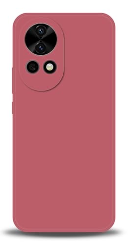WUACYEAMING Compatible with Huawei nova 12 Case,with Camera Lens Protector Ultra Slim Liquid Silicone Cover Anti-Scratch Shockproof Case-Red