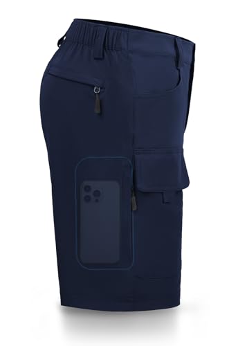 Hiauspor Men's Hiking Cargo Shorts 9"/10" Quick Dry Lightweight Waterproof for Golf Tactical Fishing Casual with 6 Pockets