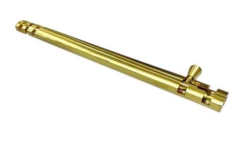 Image of inchBRASK inch Brass Tower Bolt Xylo Heavy - Golden Satin Finish with Screws | Door Latch - Chitkani for Doors & Windows | Xylo Heavy Tower Bolts | Kundi /Chitakni /Latch /Chitkini (12 Inches, 2, Piece)