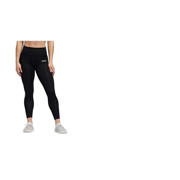 adidas Women's 7/8 3S 3 Stripes Training Tights Black (Black/White, Small)