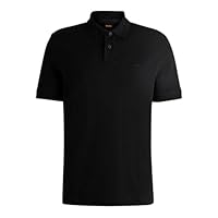 BOSS Men/'s Pe_Interlock Polo, Black1, L