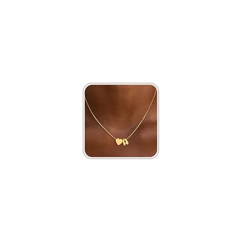 Easter Basket Stuffers Gifts for Kids Teen Girls Women - 14K Gold Plated Dainty Heart A-Z Initial Letter Necklace Teen Girls Gifts Trendy Stuff Birthday Gift for 5 6 7 8 9 10 Year Old Girl - image 1