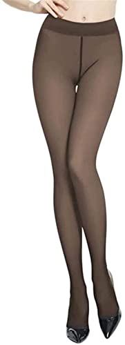 Kamviluer Damen Extra Dicke Winter Warm Enge Thermo Strumpfhose Doppelt Gefüttert Thermo Fleece Elastische Strumpfhose, coffee, One size Cover