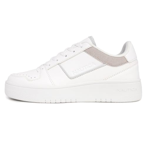 Image of Nautica Platform Sneakers for Womens Fashion Trendy Shoes White Casual Sneaker Thick Sole Everyday Walking Shoes