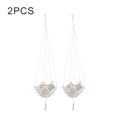 Cintre de plante en macramé : panier de fleur suspendu tissé main durable - 4