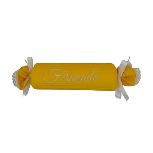 variouss Cojín Antivuelco Caramelo Waffle, Cojín en Piqué Waffle Personalizable en una Amplia (Amarillo Mostaza)