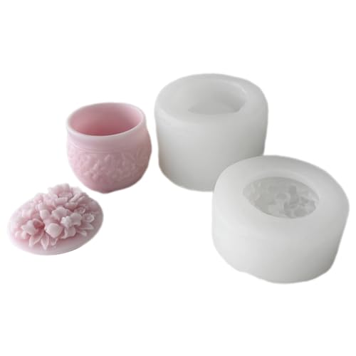 Flower Storage Jar Silicone Molds Candle Cup Mold Makeup Brush Organizer Mould