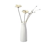 Jarron 1 Florero Moderno de plástico Blanco, Cesta Decorativa for el hogar, Sala Estar, arreglo Floral