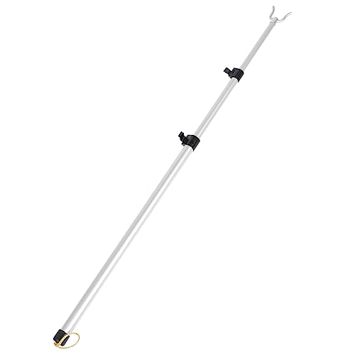 Closet Pole with Hook Telescoping Long Reach Stick Aluminium Clothing Hanger Garment Pole for Closet Shelf Ceiling