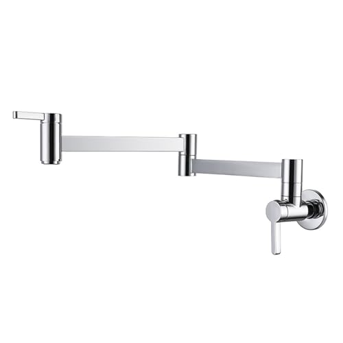 Robinet Mural Or brossé : Évier de Cuisine Faucet Lumineux au Style Contemporain Épuré
