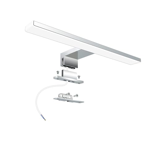 Azhien LED Spiegelleuchte 5W 500lm,Badezimmer Spiegellampe Neutralweiß 4000K,Badleuchte Edelstahl für Spiegel,Kein Flimmern Schrankleuchte 230V für Das Bad,Produktlänge:30cm
