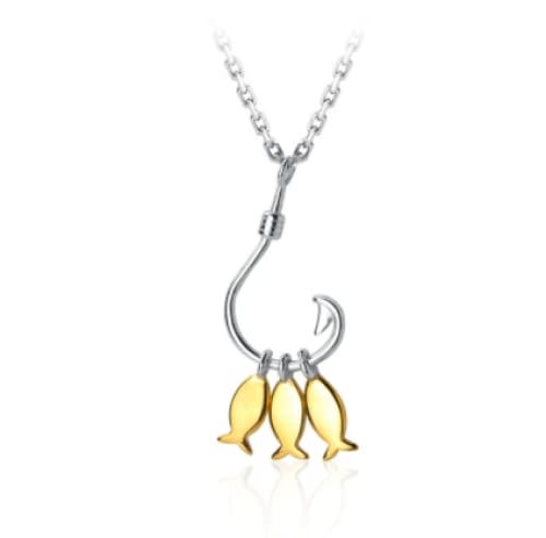 Chaînes en argent pour femmes avec collier pendentif mignon poisson S925 - 6