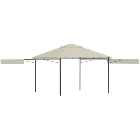 vidaXL Cream Gazebo with Double Roofs Cover