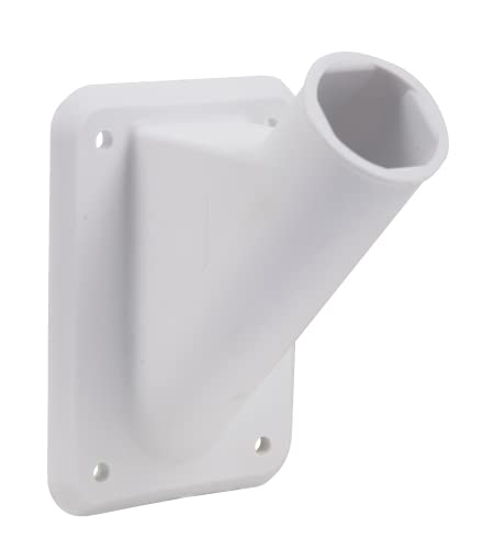 Alberts 635190 Support Mural pour mât de Drapeau | PVC, Blanc | 126 x 88 mm | Ø du Tube de réception 30 mm