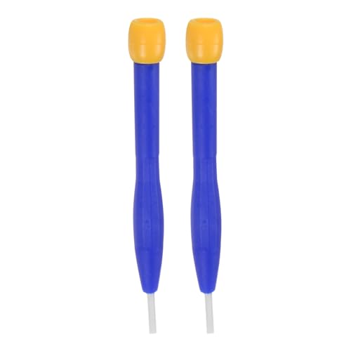 sourcing map 2Pcs Plastic Screwdriver 2.5mm Slotted Head Screw Driver Ceramic Repair Hand Tool with Rotatable Cover for High Frequency Circuit Adjustment
