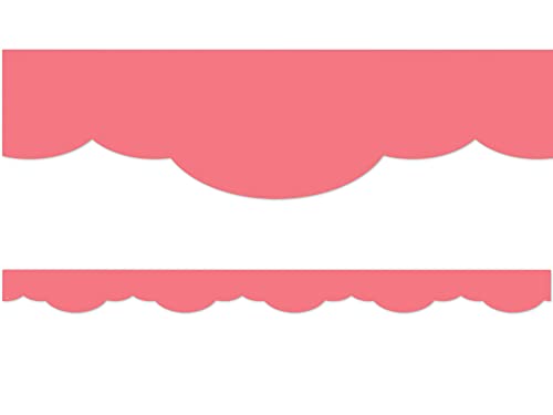 Bordure festonnées rose corail pour décoration murale et loisirs créatifs