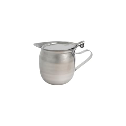 IMUSA USA Stainless Steel Creamer with Cover, 10oz, Silver Cover