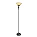Elegant Designs LF2001-RBZ Torchiere Floor Lamp 1 Light Torchiere Floor Lamp with Marbelized Amber Glass Shade,Restoration Bronze