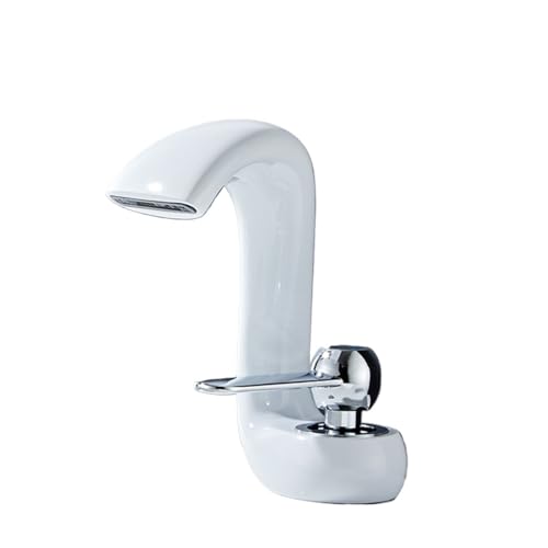 Robinet cascade blanc ISCBAFYX mitigeur de lavabo monotrou eau chaude et froide