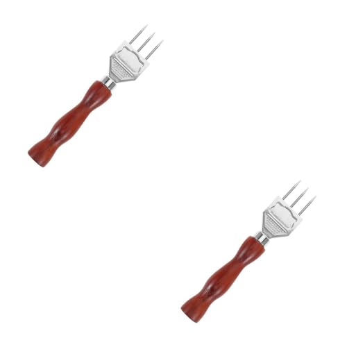 Picahielo tridente de acero inoxidable para barman y perforación de bloques PRETYZOOM, 2 piezas